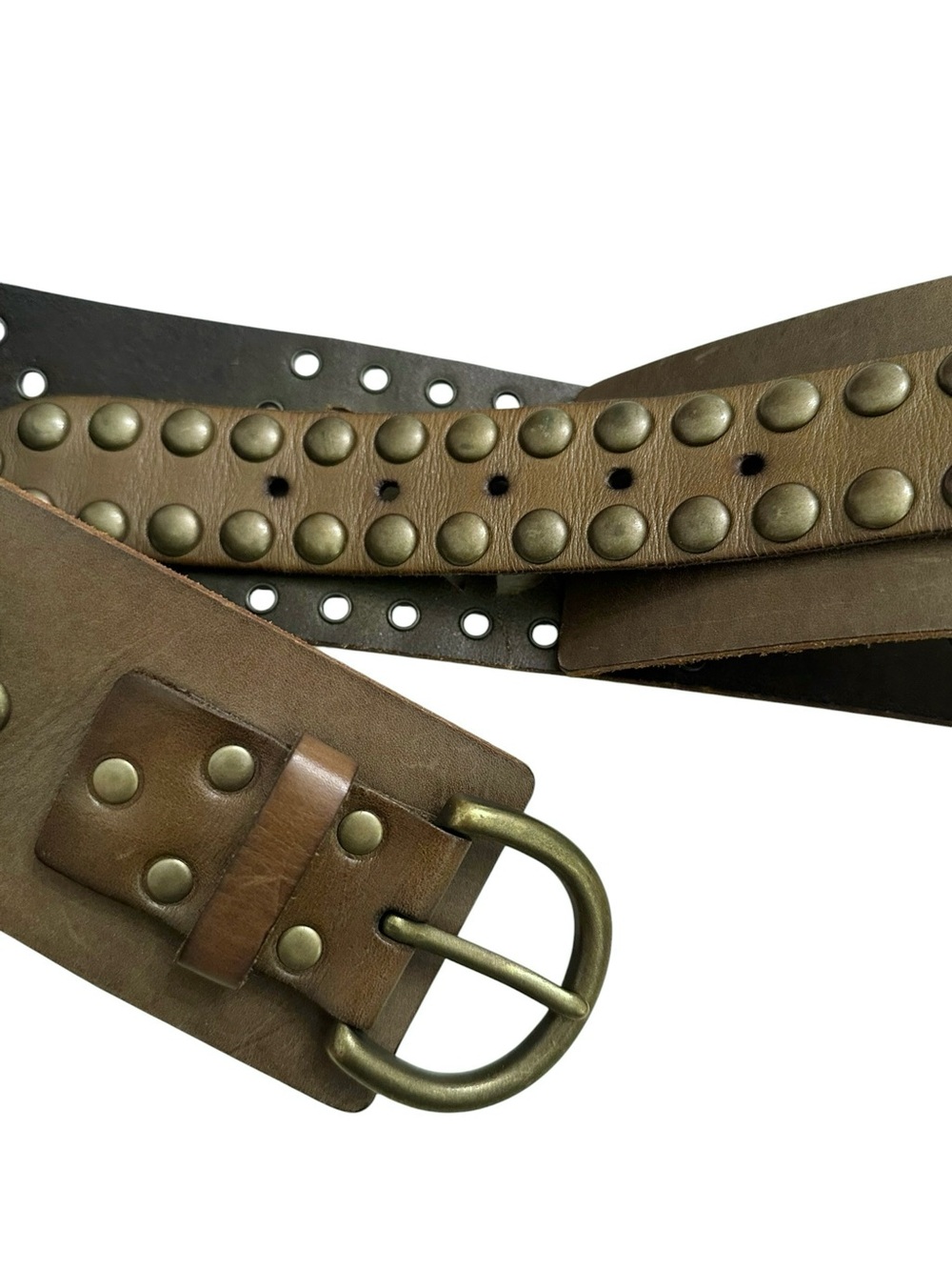 Vintage Linea Pelle Studded Leather Statement Belt - Picture 3 of 12
